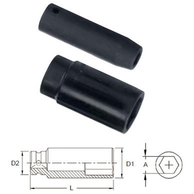 Genius Tools 417810 1/2"-os 6 lapú gépi dugókulcs fej, hosszított kivitel, 10 mm termék fő termékképe