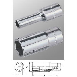 Genius Tools 427828 1/2"-os 6 lapú dugókulcs fej, hosszított kivitel, 28 mm termék fő termékképe