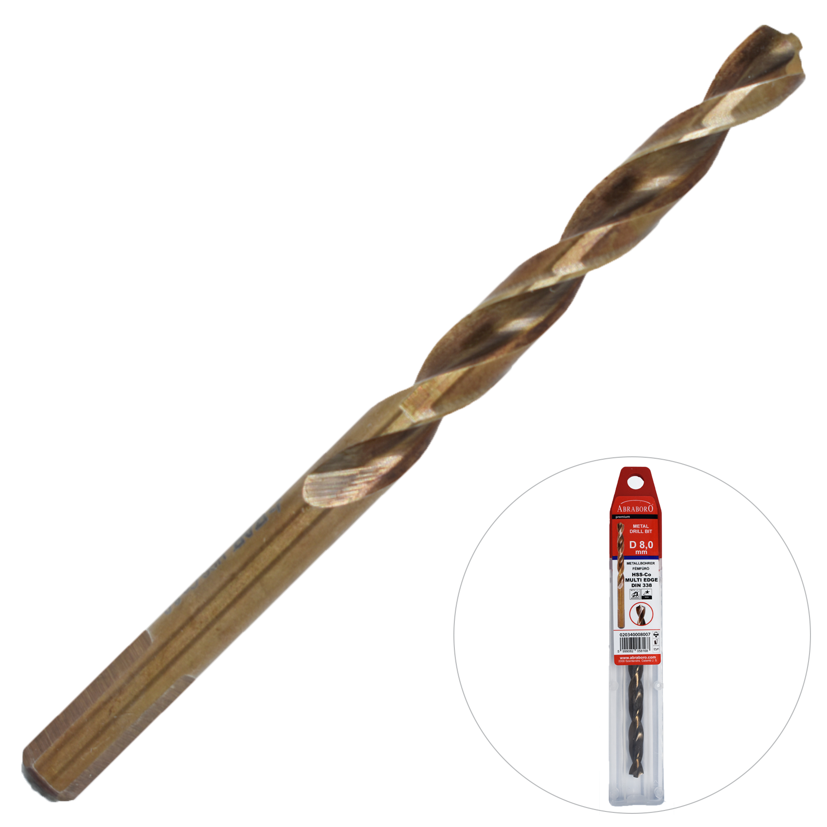 Abraboro 8 x 117 / 75 HSS-Co MULTI-EDGE fémfúró termék fő termékképe