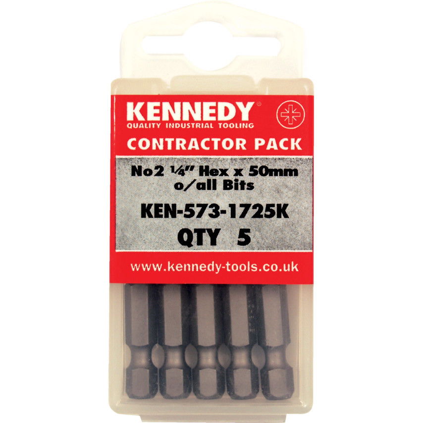 KENNEDY No.2 pozidriv csavarhúzó bit 1/4" hatszög illesztéssel, 50 mm, 5 db/csomag termék fő termékképe