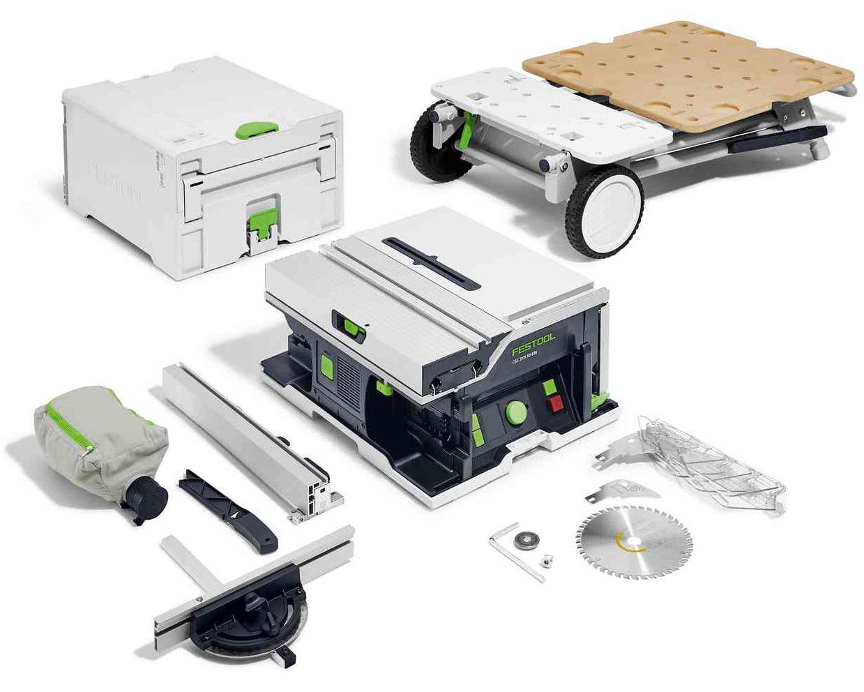 Festool CSC SYS 50 EB-Basic-Set akkus szénkefe nélküli asztali körfűrész (akku és töltő nélkül) termék fő termékképe