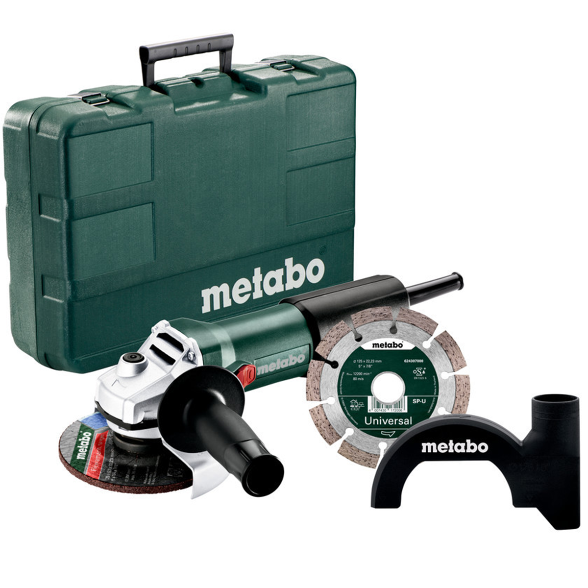 METABO WEV 850-125 SET sarokcsiszoló (műanyag hordtáskában) + tartozékok termék fő termékképe