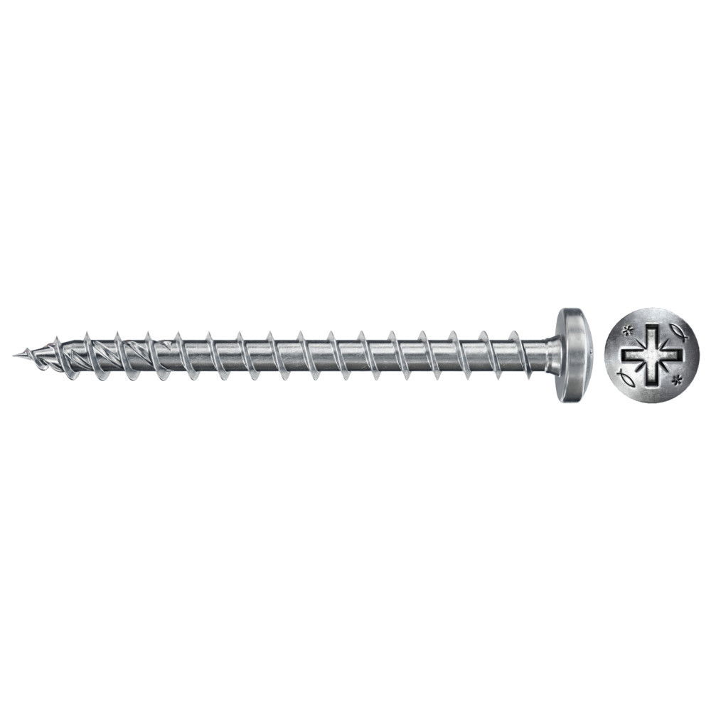 Fischer FPF II PZF 5.0 x 20 BC 200 lencsefejű, kékre horganyzott végigmenetes forgácslapcsavar, PZ behajtással, 200 db/csomag termék fő termékképe