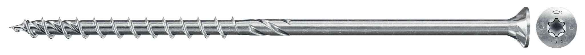Fischer PowerFast FPF II CTP 8.0 x 280 BC 50 süllyesztett fejű, kékre horganyzott részmenetes szerkezetépítő csavar TX behajtással, 50 db/csomag termék fő termékképe