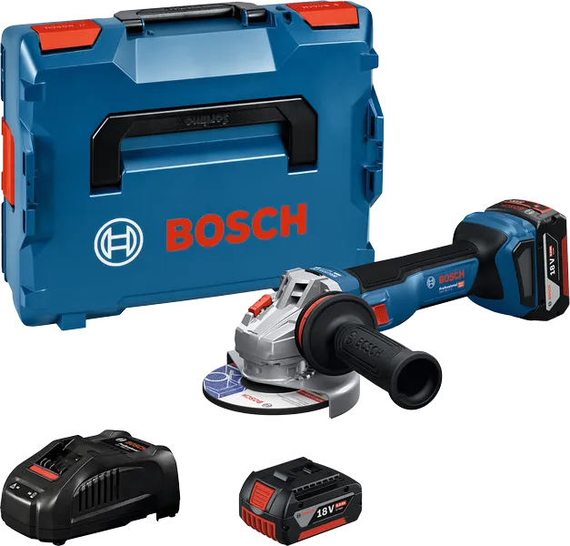 Bosch GWS 18V-11 S akkus sarokcsiszoló (2 x 5.0 Ah Li-ion akkuval, L-BOXX-ban) termék fő termékképe