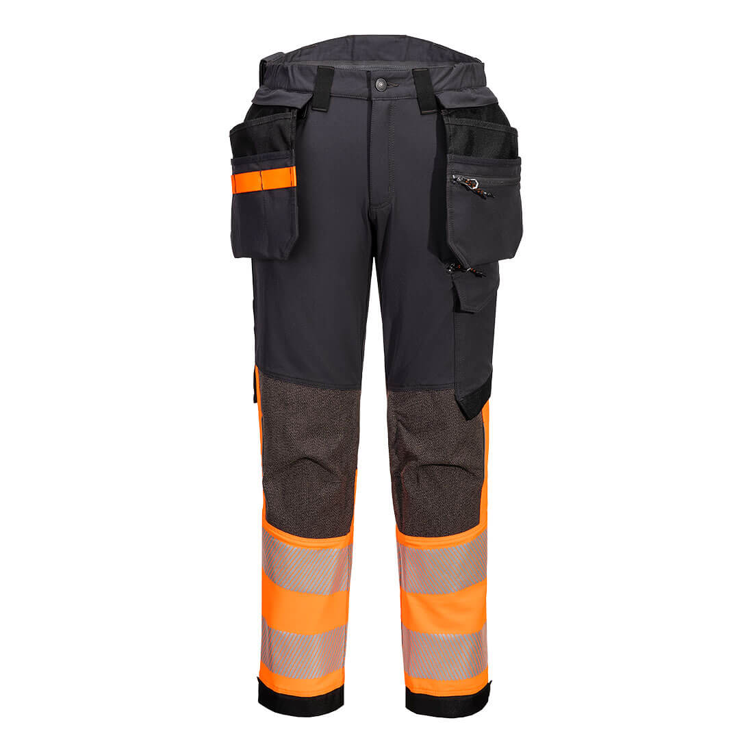 Portwest EV442 - EV4 Hi-Vis Stretch Class 1 Holster lengőzsebes nadrág, hosszított, narancs/szürke termék fő termékképe